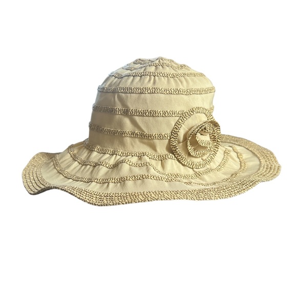 Milani Accessories Milani Floppy Brim Khaki Sun Hat With Embellishment Poshmark